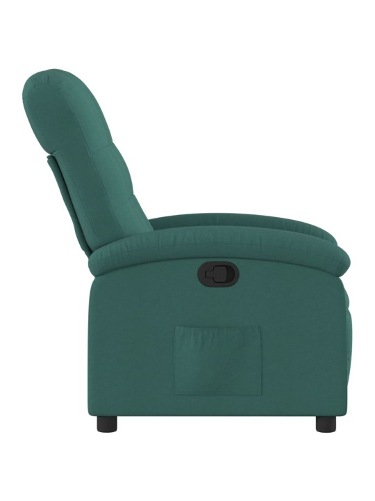 Polohovací křeslo tmavě zelené textil