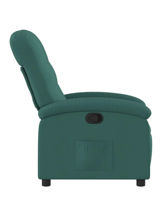 Polohovací křeslo tmavě zelené textil