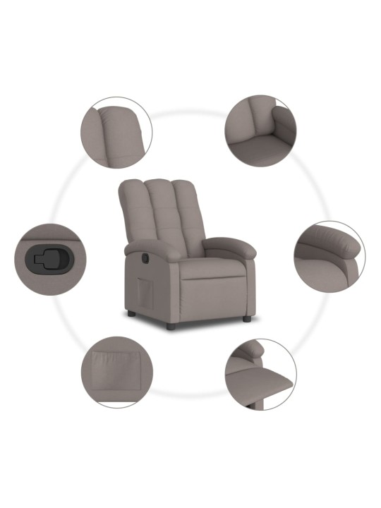 Polohovací křeslo taupe textil
