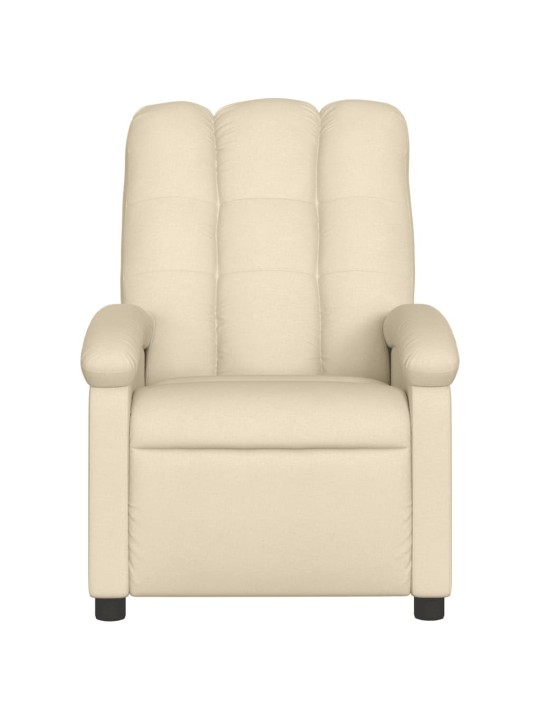 Polohovací křeslo krémové textil