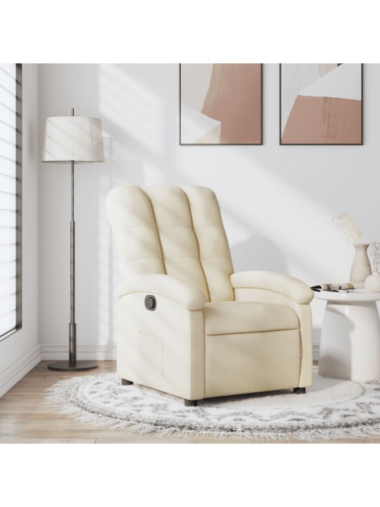 Polohovací křeslo krémové textil