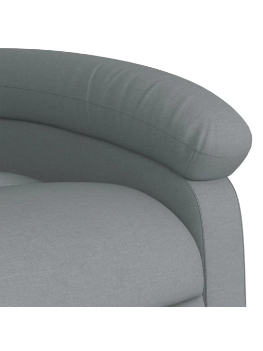 Masážní polohovací křeslo světle šedé textil