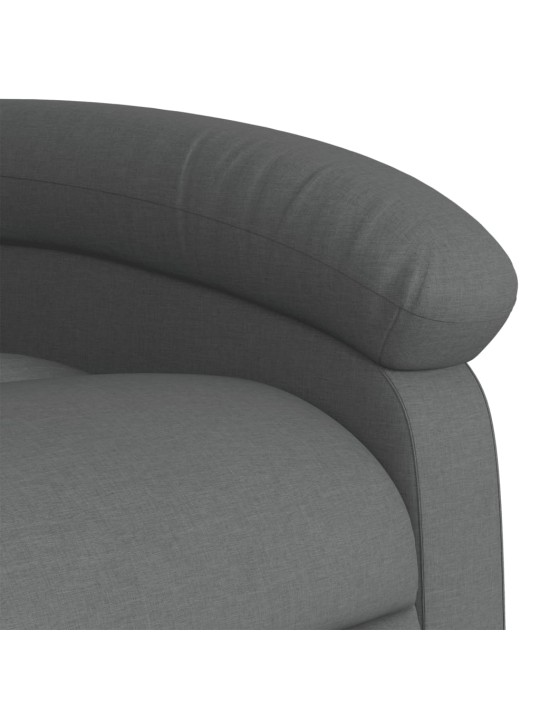 Masážní polohovací křeslo tmavě šedé textil