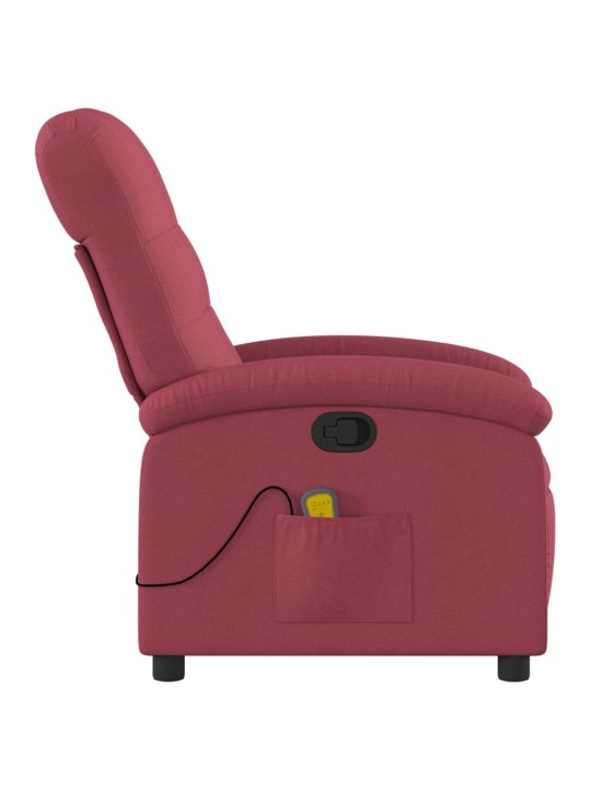 Masážní polohovací křeslo vínové textil