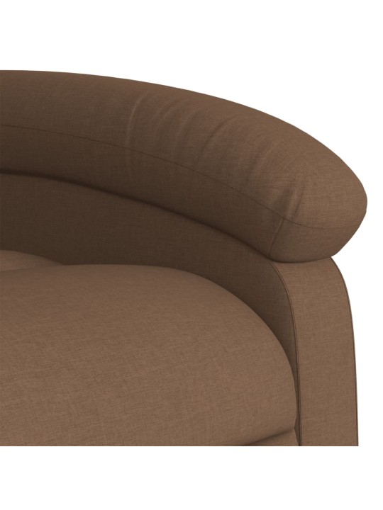 Masážní polohovací křeslo hnědé textil