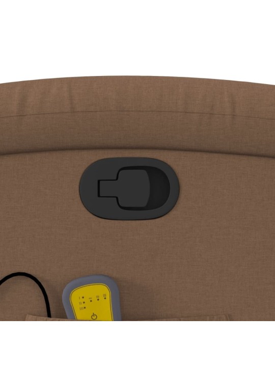 Masážní polohovací křeslo hnědé textil