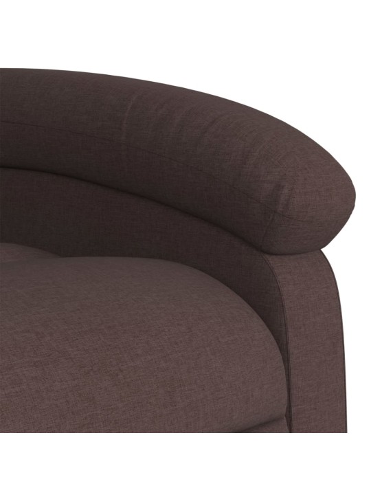 Masážní polohovací křeslo tmavě hnědé textil