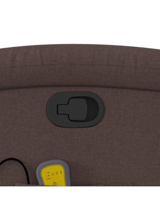 Masážní polohovací křeslo tmavě hnědé textil
