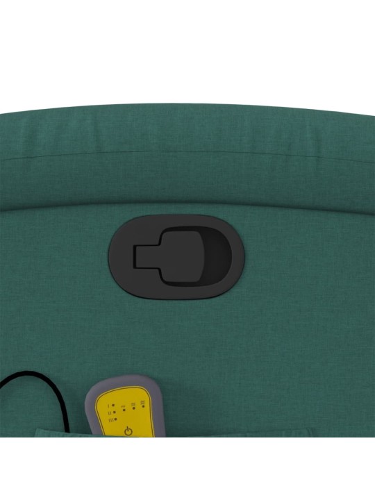Masážní polohovací křeslo tmavě zelené textil