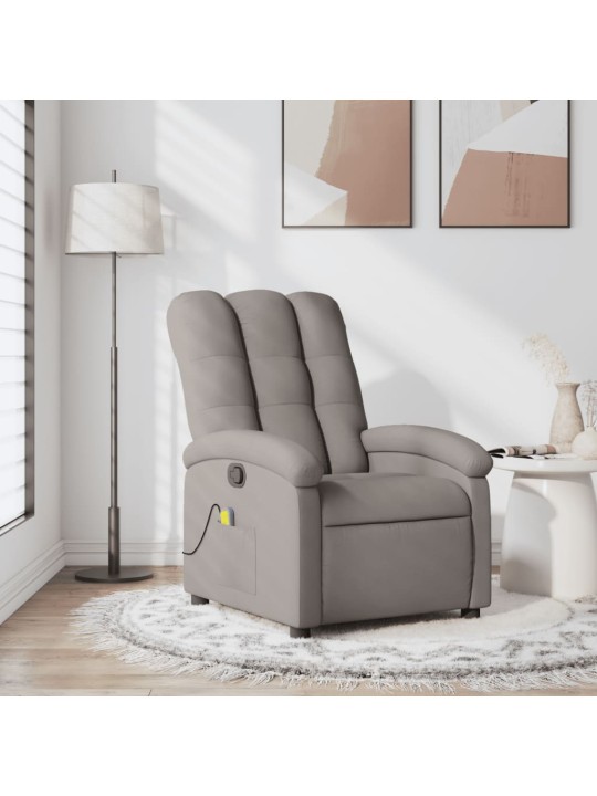 Masážní polohovací křeslo taupe textil