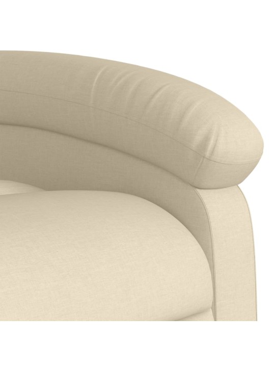 Masážní polohovací křeslo krémové textil