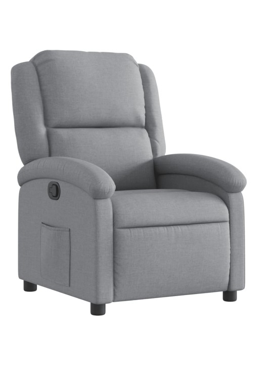 Polohovací křeslo světle šedé textil