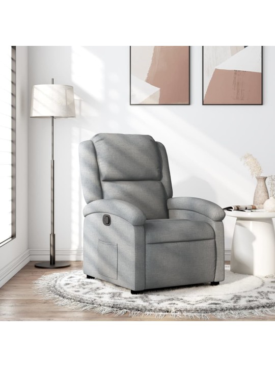 Polohovací křeslo světle šedé textil
