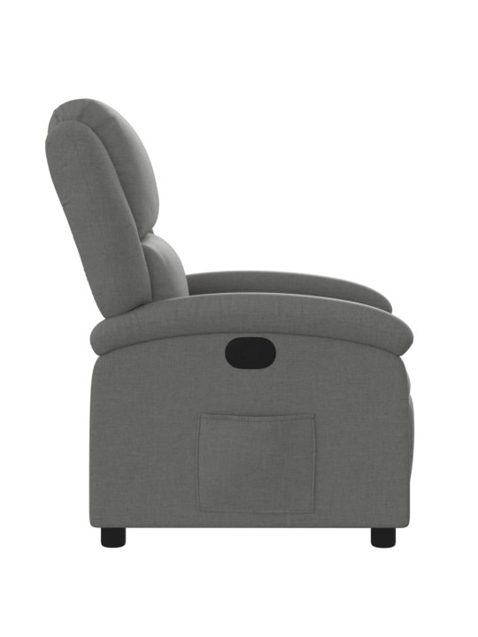 Polohovací křeslo tmavě šedé textil