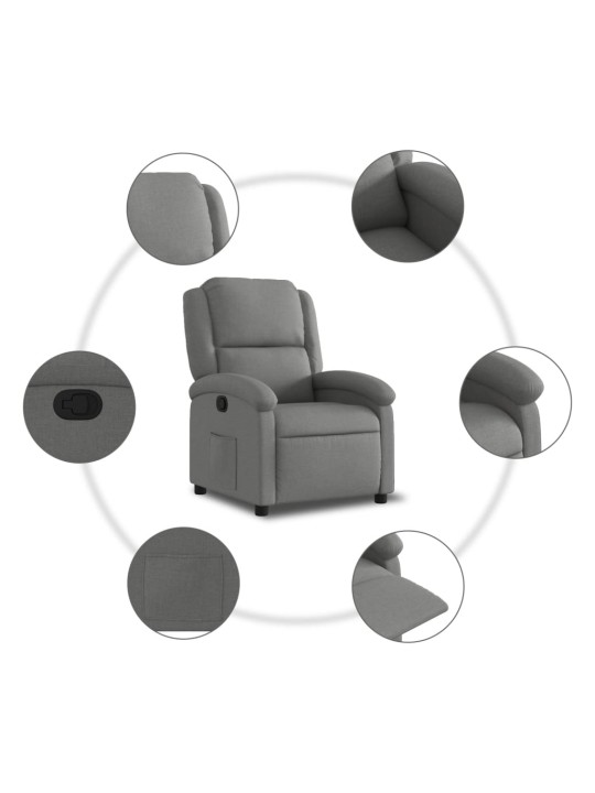 Polohovací křeslo tmavě šedé textil