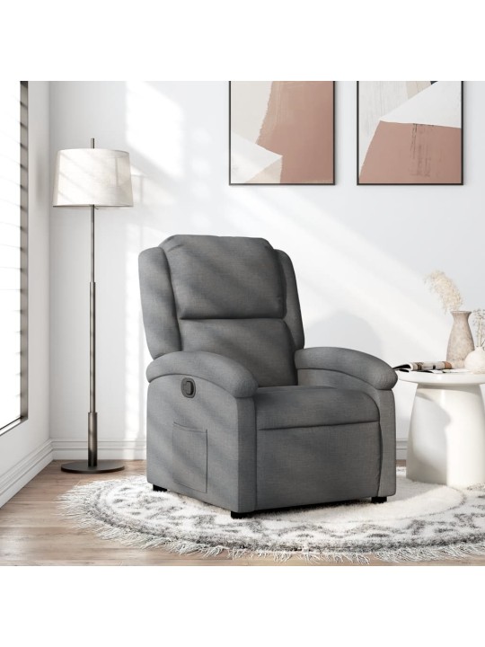 Polohovací křeslo tmavě šedé textil