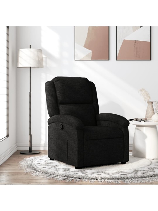 Polohovací křeslo černé textil
