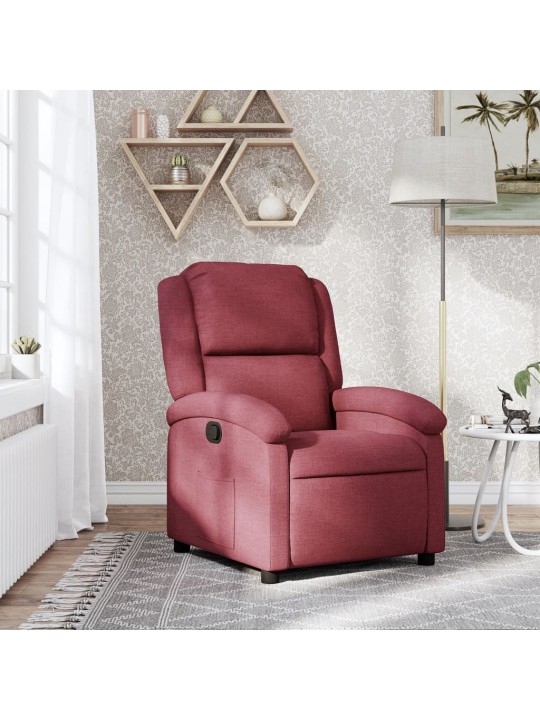 Polohovací křeslo vínové textil