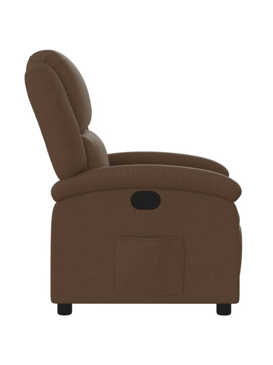 Polohovací křeslo hnědé textil