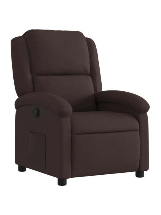 Polohovací křeslo tmavě hnědé textil