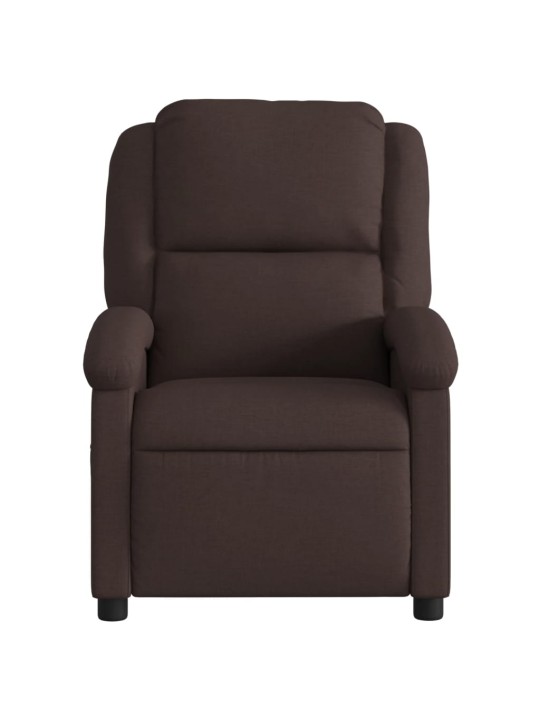 Polohovací křeslo tmavě hnědé textil