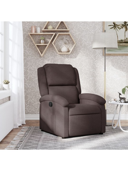 Polohovací křeslo tmavě hnědé textil