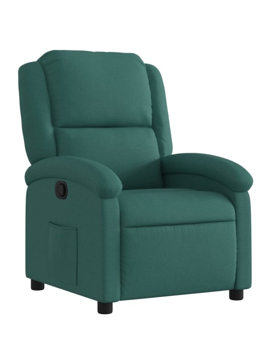 Polohovací křeslo tmavě zelené textil