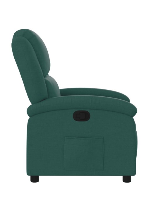 Polohovací křeslo tmavě zelené textil