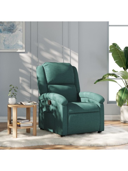 Polohovací křeslo tmavě zelené textil