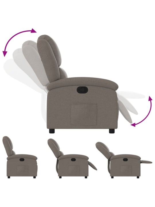 Polohovací křeslo taupe textil