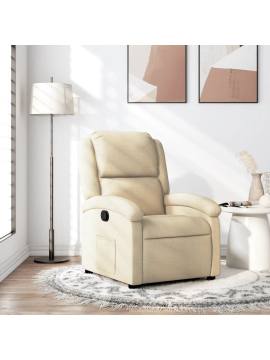Polohovací křeslo krémové textil