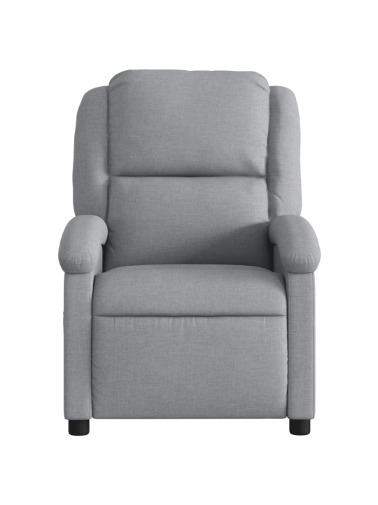Masážní polohovací křeslo světle šedé textil