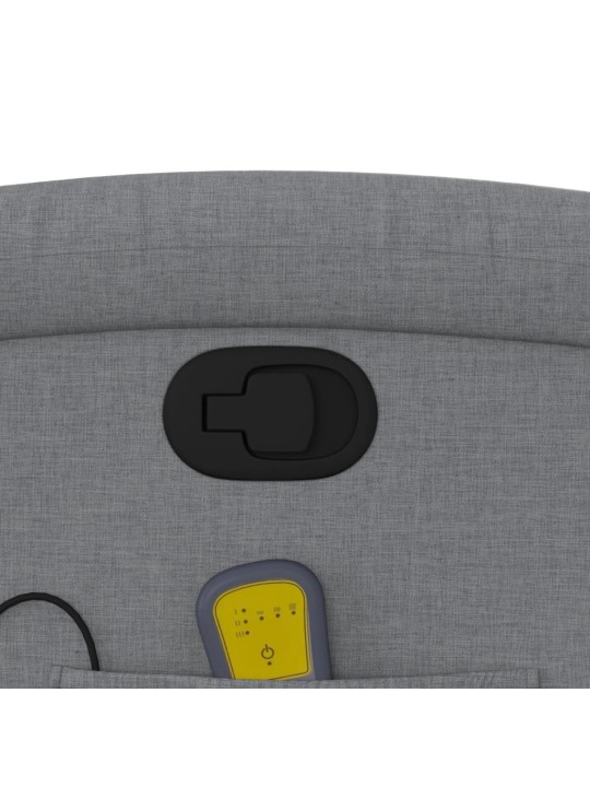Masážní polohovací křeslo světle šedé textil