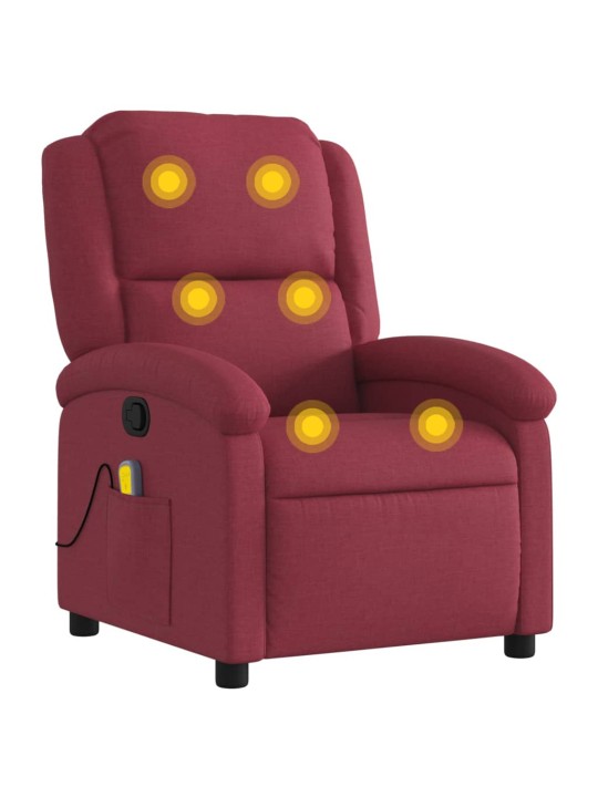 Masážní polohovací křeslo vínové textil