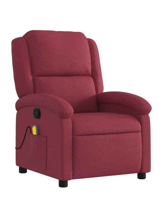 Masážní polohovací křeslo vínové textil