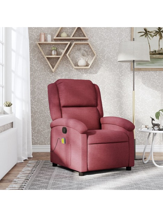Masážní polohovací křeslo vínové textil