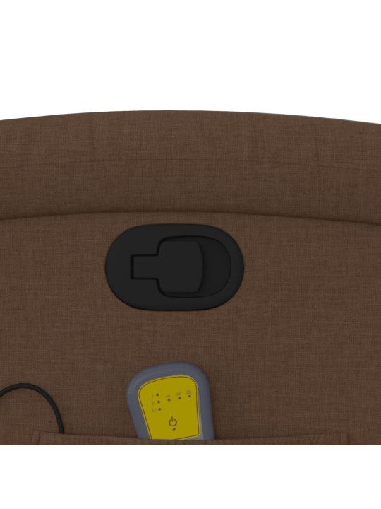 Masážní polohovací křeslo hnědé textil