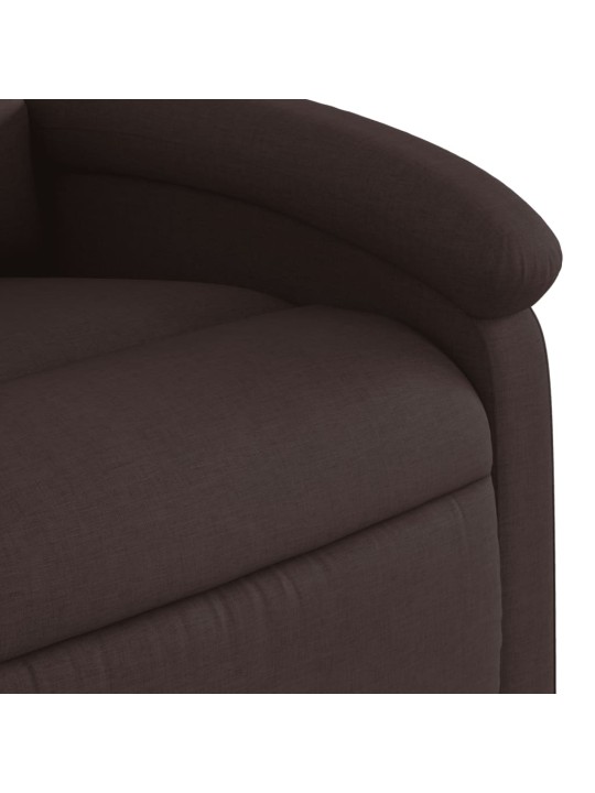 Masážní polohovací křeslo tmavě hnědé textil