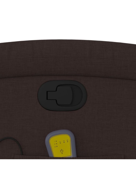 Masážní polohovací křeslo tmavě hnědé textil