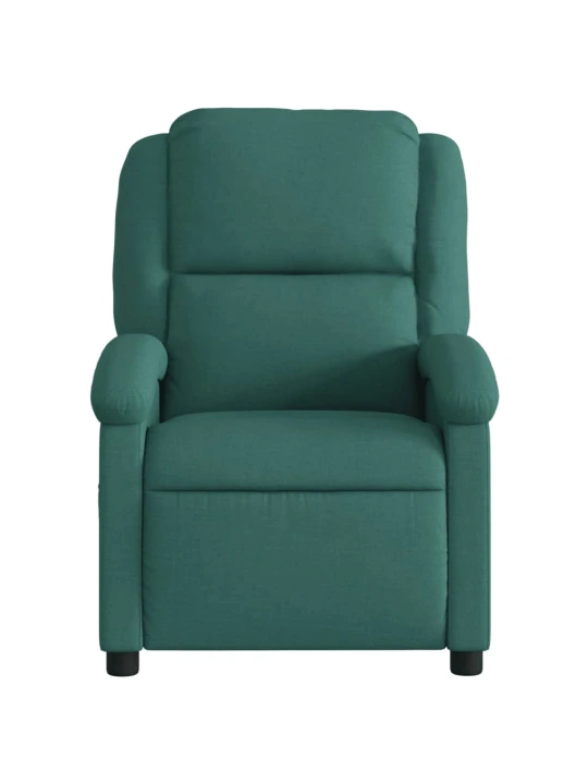 Masážní polohovací křeslo tmavě zelené textil