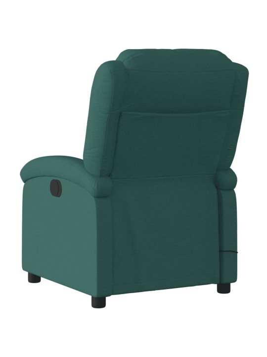 Masážní polohovací křeslo tmavě zelené textil