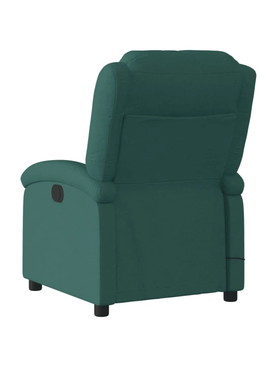 Masážní polohovací křeslo tmavě zelené textil
