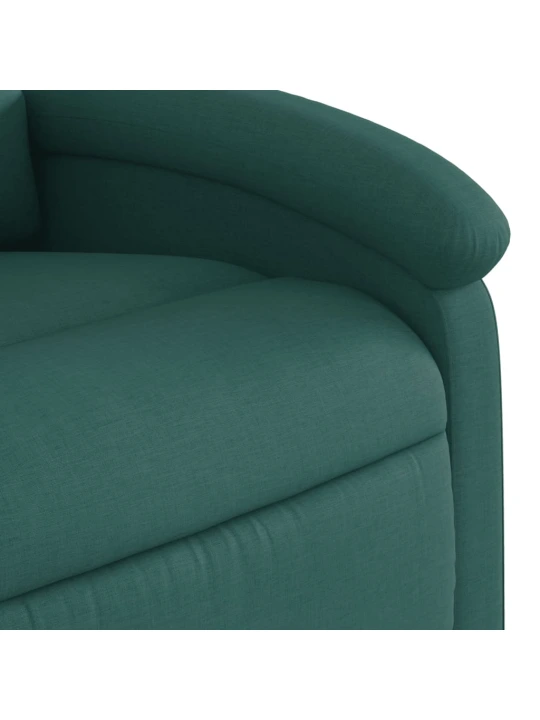 Masážní polohovací křeslo tmavě zelené textil