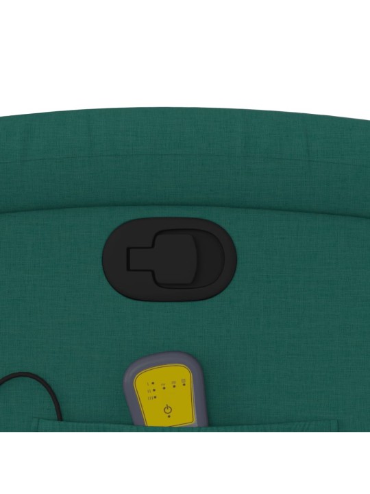 Masážní polohovací křeslo tmavě zelené textil