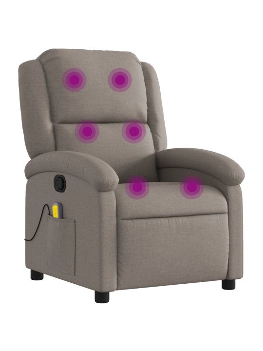 Masážní polohovací křeslo taupe textil