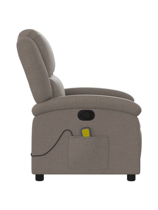 Masážní polohovací křeslo taupe textil