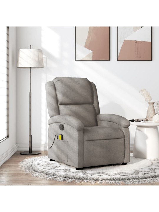 Masážní polohovací křeslo taupe textil