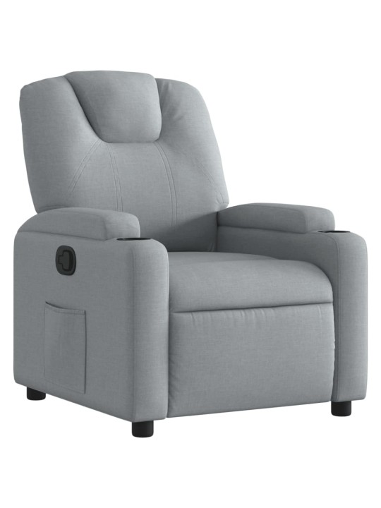 Polohovací křeslo světle šedé textil