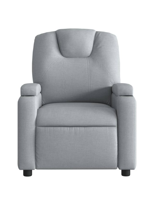 Polohovací křeslo světle šedé textil