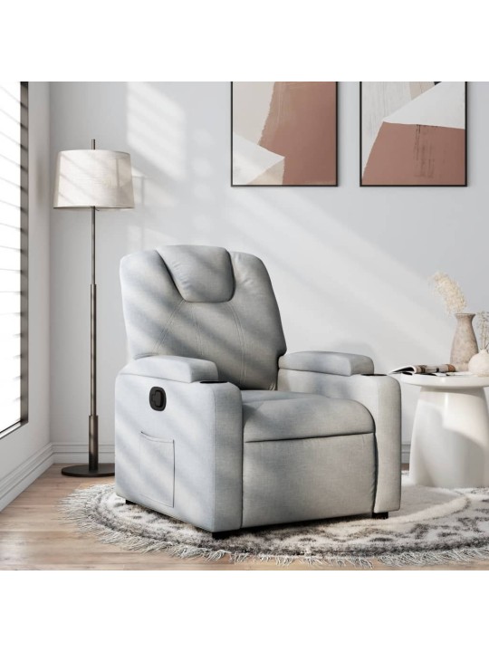Polohovací křeslo světle šedé textil